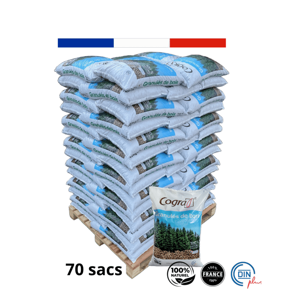 Granulés de bois COGRA Meilleur prix Palette de 70 sacs Gard Bois