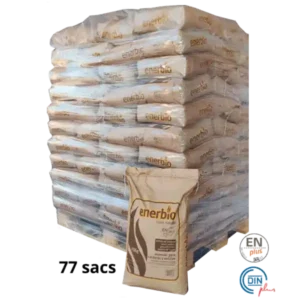 Granulés de bois ENERBIO - 1 Palette de 77 sacs en papier recyclé - 5.28€ le sac